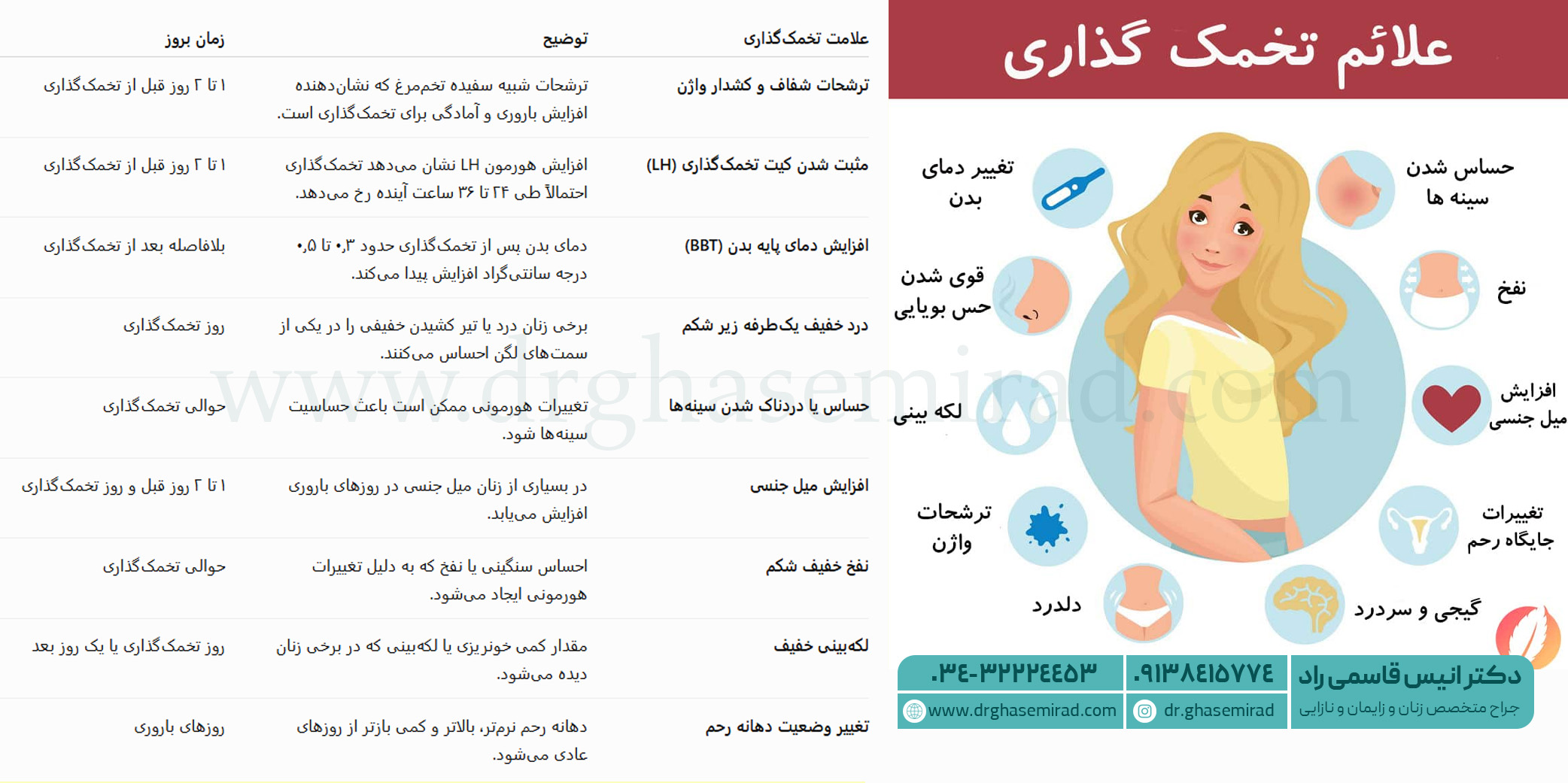 علائم تخمگ گذاری در زنان